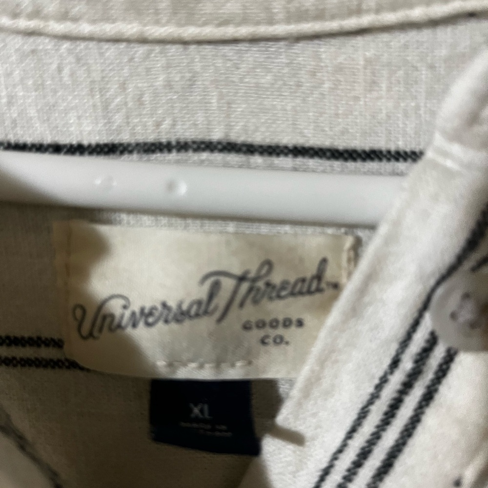 Universal Thread Cream and Black Striped long dress and ladies it has pockets.